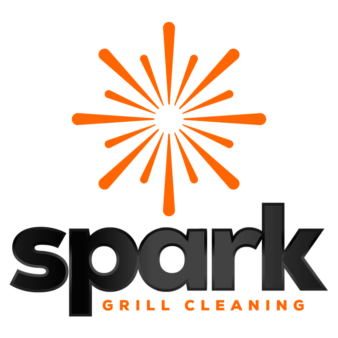 A logo for spark grill cleaning